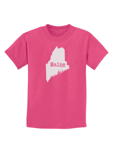 Maine - United States Shape Childrens Dark T-Shirt by TooLoud-Childrens T-Shirt-TooLoud-Sangria-X-Small-Davson Sales