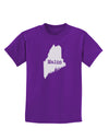 Maine - United States Shape Childrens Dark T-Shirt by TooLoud-Childrens T-Shirt-TooLoud-Purple-X-Small-Davson Sales