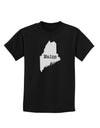 Maine - United States Shape Childrens Dark T-Shirt by TooLoud-Childrens T-Shirt-TooLoud-Black-X-Small-Davson Sales