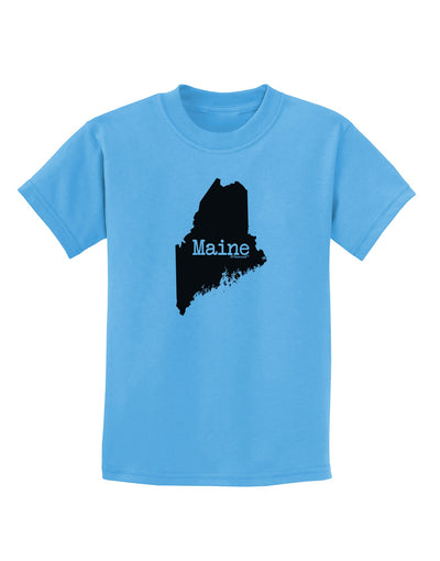 Maine - United States Shape Childrens T-Shirt by TooLoud-TooLoud-Aquatic-Blue-X-Small-Davson Sales