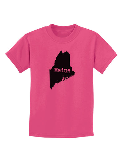 Maine - United States Shape Childrens T-Shirt by TooLoud-TooLoud-Sangria-X-Small-Davson Sales