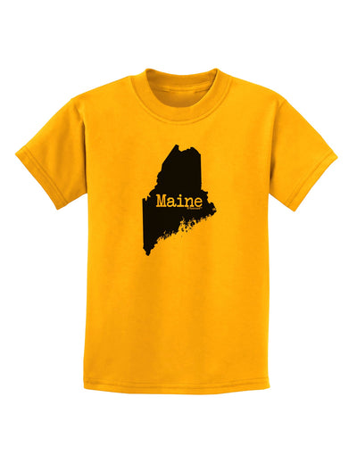 Maine - United States Shape Childrens T-Shirt by TooLoud-TooLoud-Gold-X-Small-Davson Sales