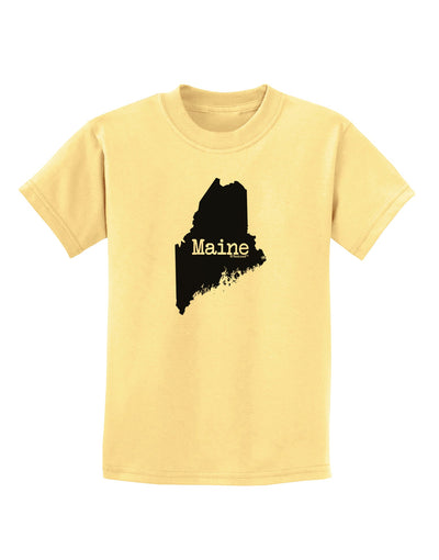 Maine - United States Shape Childrens T-Shirt by TooLoud-TooLoud-Daffodil-Yellow-X-Small-Davson Sales