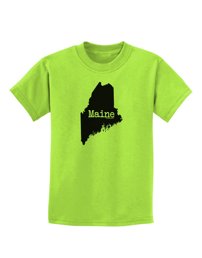 Maine - United States Shape Childrens T-Shirt by TooLoud-TooLoud-Lime-Green-X-Small-Davson Sales