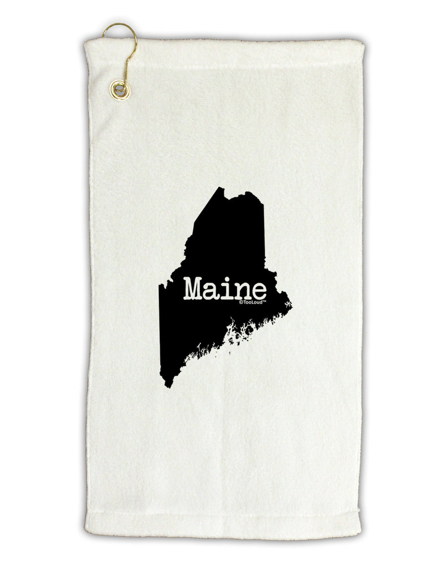 Maine - United States Shape Micro Terry Gromet Golf Towel 11&#x22;x19-Golf Towel-TooLoud-White-Davson Sales