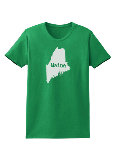 Maine - United States Shape Womens Dark T-Shirt by TooLoud-TooLoud-Kelly-Green-X-Small-Davson Sales