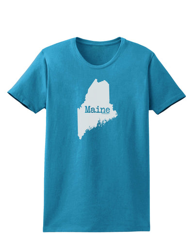 Maine - United States Shape Womens Dark T-Shirt by TooLoud-TooLoud-Turquoise-X-Small-Davson Sales