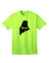 Maine - United States Silhouette Adult T-Shirt by TooLoud-Mens T-shirts-TooLoud-Neon-Green-Small-Davson Sales