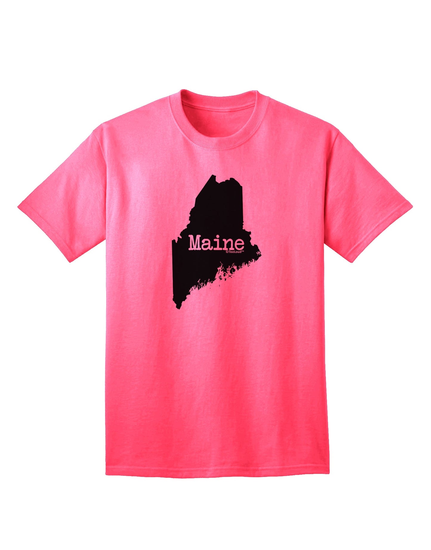 Maine - United States Silhouette Adult T-Shirt by TooLoud-Mens T-shirts-TooLoud-Neon-Pink-Small-Davson Sales