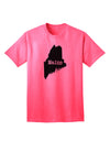 Maine - United States Silhouette Adult T-Shirt by TooLoud-Mens T-shirts-TooLoud-Neon-Pink-Small-Davson Sales