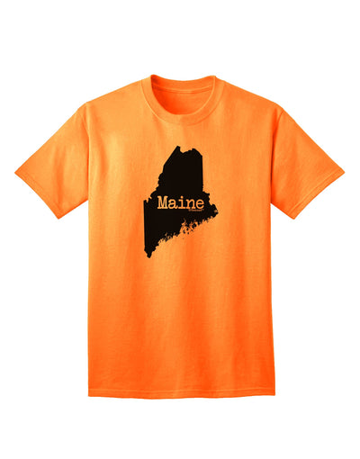 Maine - United States Silhouette Adult T-Shirt by TooLoud-Mens T-shirts-TooLoud-Neon-Orange-Small-Davson Sales