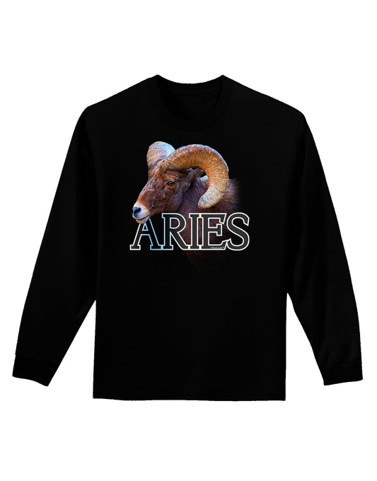Majestic Aries Picture Adult Long Sleeve Dark T-Shirt-TooLoud-Black-Small-Davson Sales