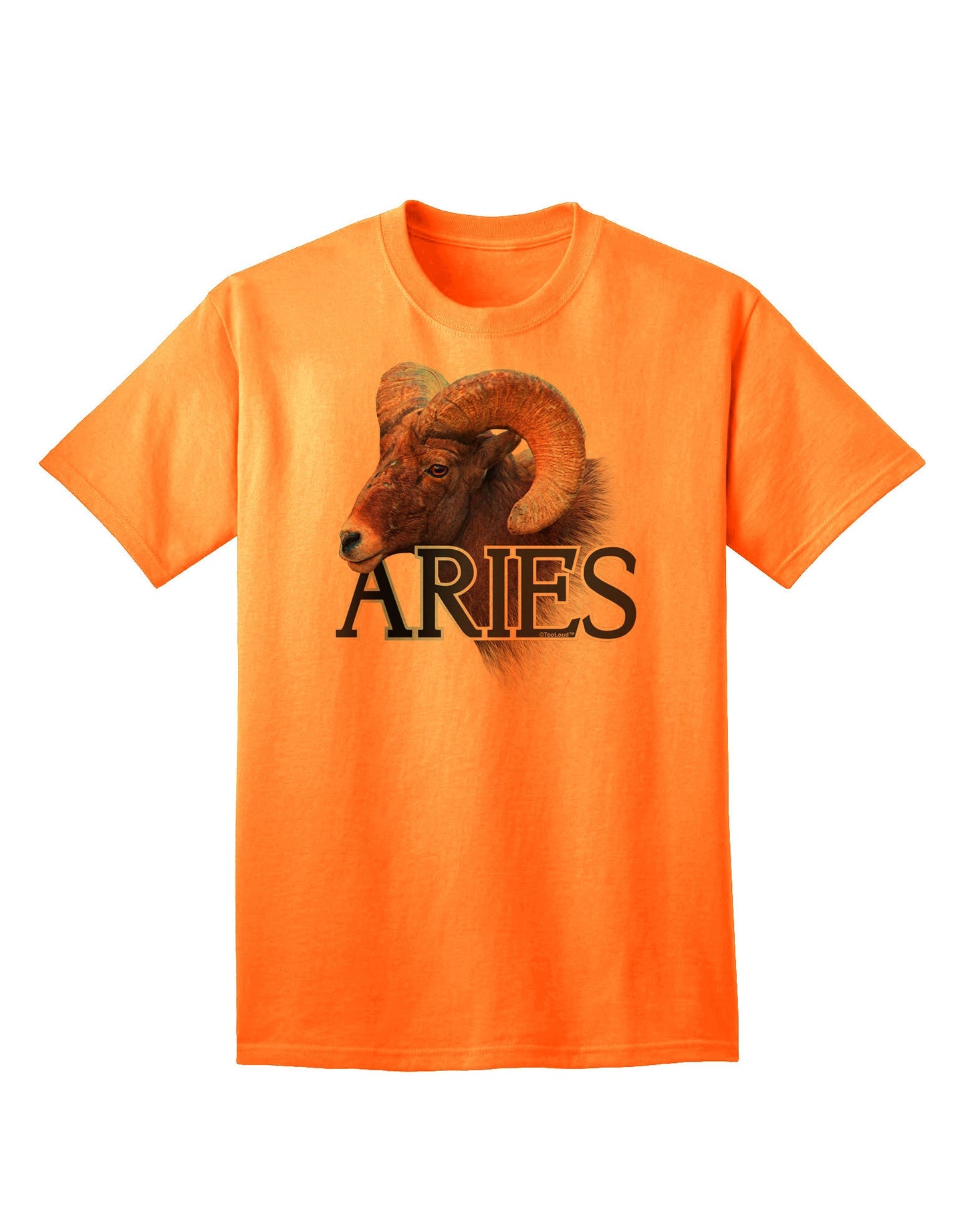 Majestic Aries Picture Adult T-Shirt: A Stellar Choice for Astrology Enthusiasts-Mens T-shirts-TooLoud-Neon-Orange-Small-Davson Sales