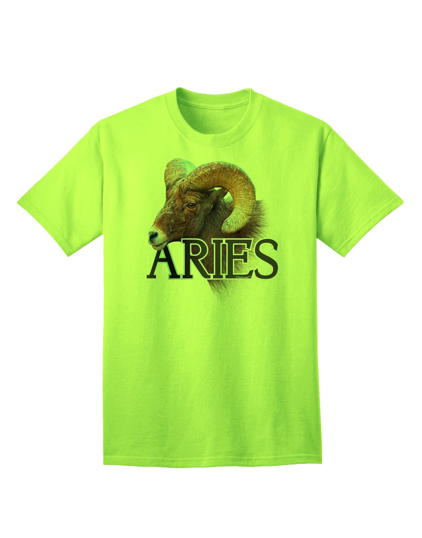 Majestic Aries Picture Adult T-Shirt: A Stellar Choice for Astrology Enthusiasts-Mens T-shirts-TooLoud-Neon-Green-Small-Davson Sales