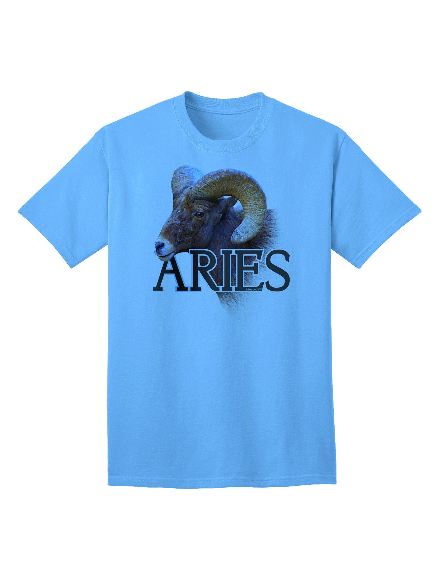 Majestic Aries Picture Adult T-Shirt: A Stellar Choice for Astrology Enthusiasts-Mens T-shirts-TooLoud-Aquatic-Blue-Small-Davson Sales