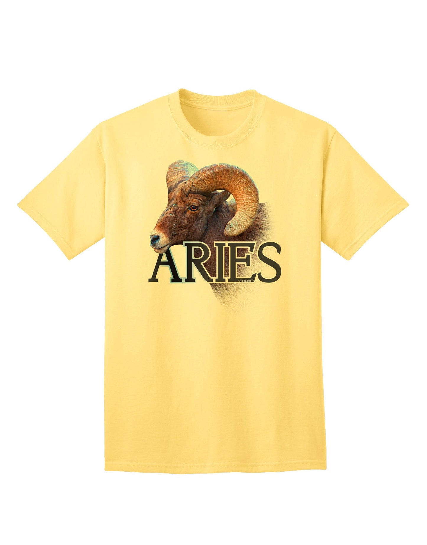 Majestic Aries Picture Adult T-Shirt: A Stellar Choice for Astrology Enthusiasts-Mens T-shirts-TooLoud-Yellow-Small-Davson Sales