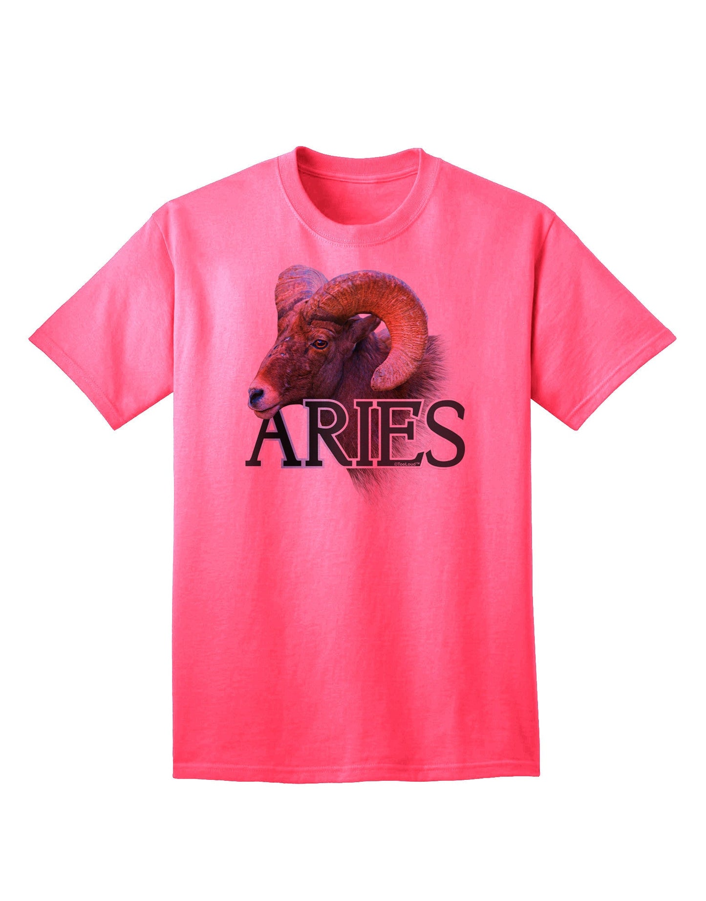 Majestic Aries Picture Adult T-Shirt: A Stellar Choice for Astrology Enthusiasts-Mens T-shirts-TooLoud-Neon-Pink-Small-Davson Sales