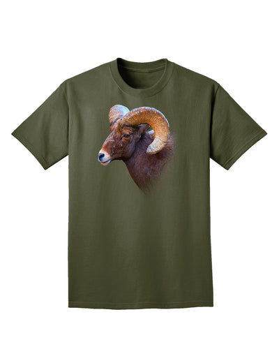 Majestic Bighorn Ram Adult Dark T-Shirt-Mens T-Shirt-TooLoud-Military-Green-Small-Davson Sales