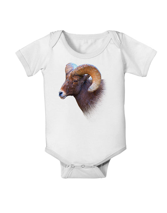 Majestic Bighorn Ram Baby Romper Bodysuit-Baby Romper-TooLoud-White-06-Months-Davson Sales