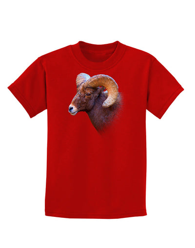 Majestic Bighorn Ram Childrens Dark T-Shirt-Childrens T-Shirt-TooLoud-Red-X-Small-Davson Sales