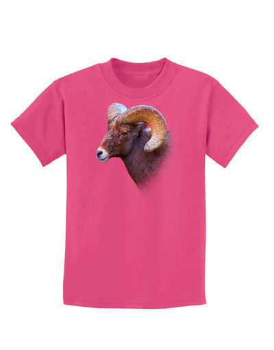 Majestic Bighorn Ram Childrens Dark T-Shirt-Childrens T-Shirt-TooLoud-Sangria-X-Small-Davson Sales