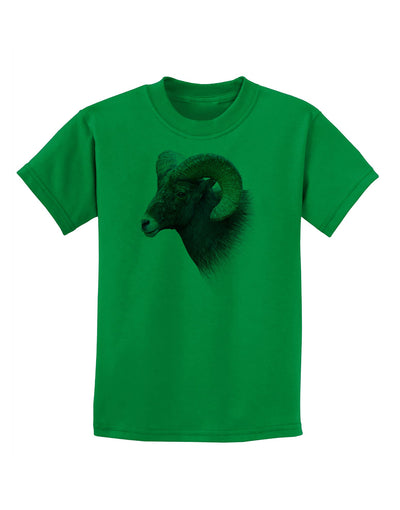 Majestic Bighorn Ram Childrens T-Shirt-Childrens T-Shirt-TooLoud-Kelly-Green-X-Small-Davson Sales