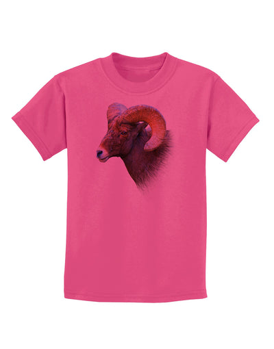 Majestic Bighorn Ram Childrens T-Shirt-Childrens T-Shirt-TooLoud-Sangria-X-Small-Davson Sales