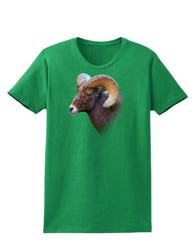 Majestic Bighorn Ram Womens Dark T-Shirt-TooLoud-Kelly-Green-X-Small-Davson Sales