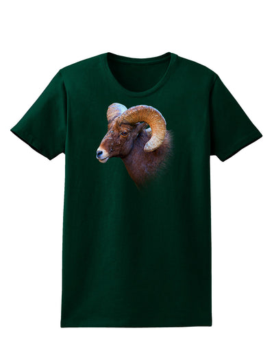 Majestic Bighorn Ram Womens Dark T-Shirt-TooLoud-Forest-Green-Small-Davson Sales