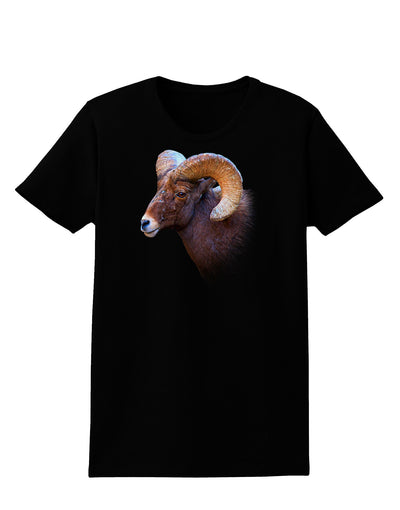 Majestic Bighorn Ram Womens Dark T-Shirt-TooLoud-Black-X-Small-Davson Sales