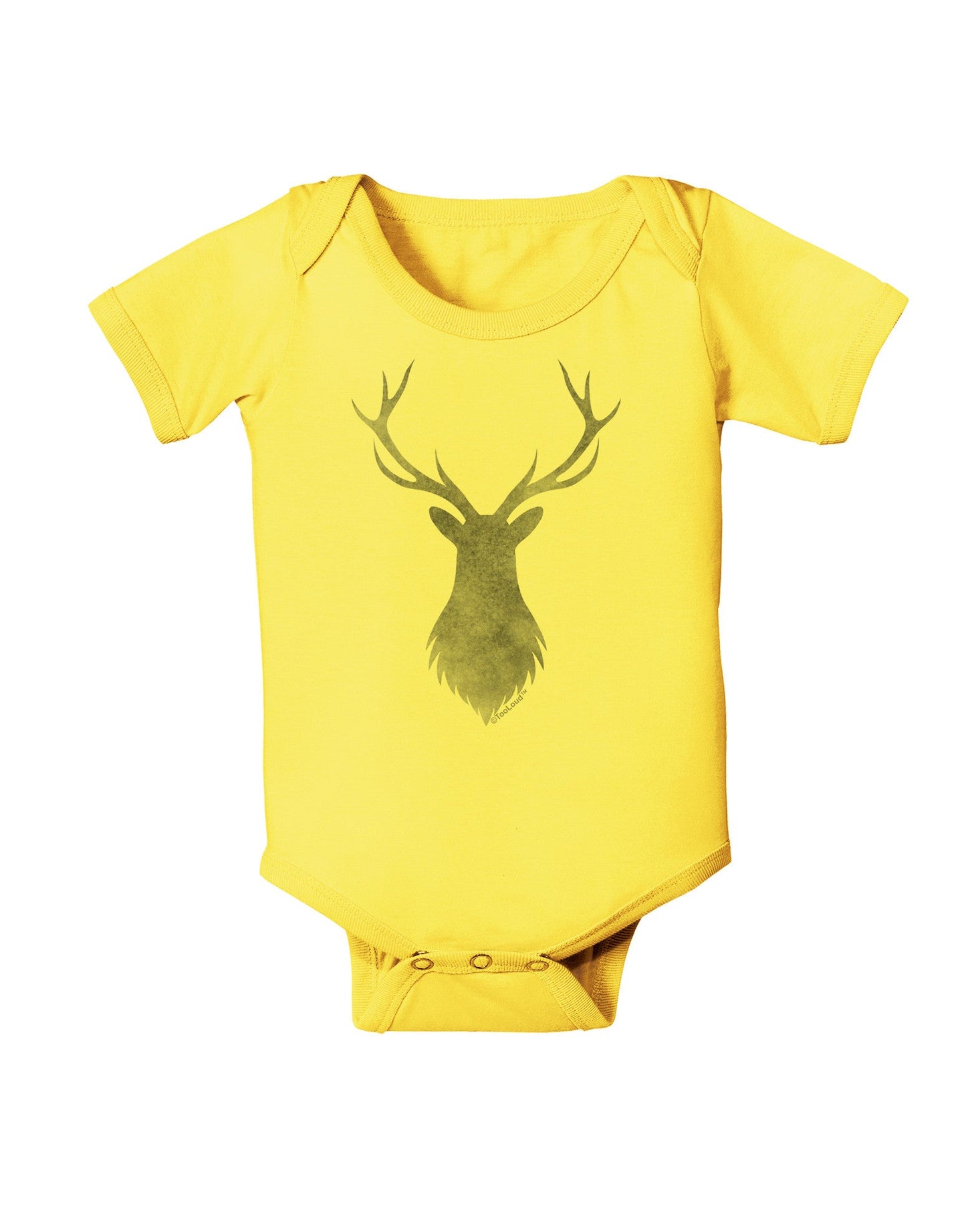 Majestic Stag Distressed Baby Romper Bodysuit-Baby Romper-TooLoud-Yellow-06-Months-Davson Sales