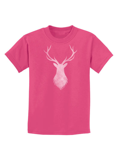 Majestic Stag Distressed Childrens Dark T-Shirt-Childrens T-Shirt-TooLoud-Sangria-X-Small-Davson Sales