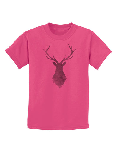 Majestic Stag Distressed Childrens T-Shirt-Childrens T-Shirt-TooLoud-Sangria-X-Small-Davson Sales