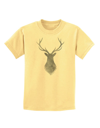 Majestic Stag Distressed Childrens T-Shirt-Childrens T-Shirt-TooLoud-Daffodil-Yellow-X-Small-Davson Sales