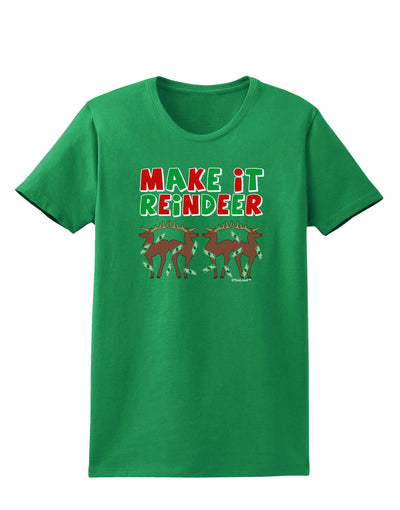 Make It Reindeer Womens Dark T-Shirt-TooLoud-Kelly-Green-X-Small-Davson Sales