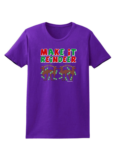 Make It Reindeer Womens Dark T-Shirt-TooLoud-Purple-X-Small-Davson Sales