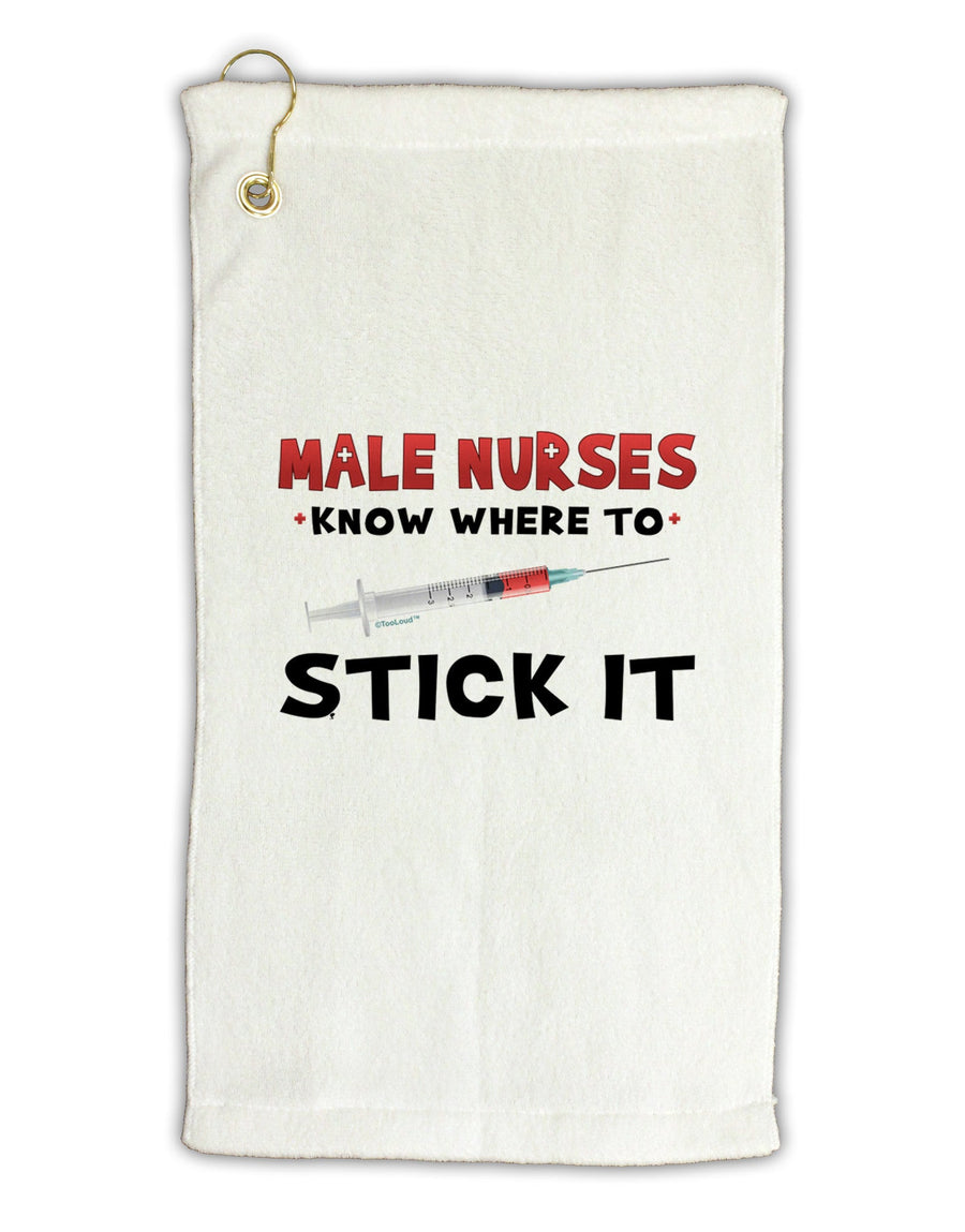 Male Nurses - Stick It Micro Terry Gromet Golf Towel 16 x 25 inch-Golf Towel-TooLoud-White-Davson Sales