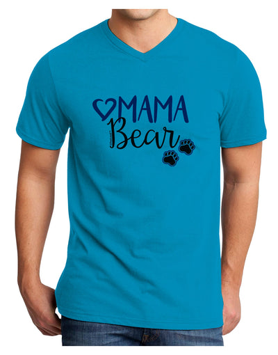 Mama Bear Paws Adult V-Neck T-shirt-Mens V-Neck T-Shirt-TooLoud-Turquoise-Small-Davson Sales