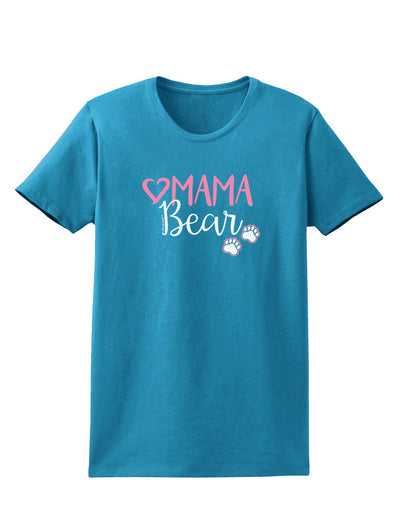 Mama Bear Paws Womens Dark T-Shirt-Womens T-Shirt-TooLoud-Turquoise-X-Small-Davson Sales