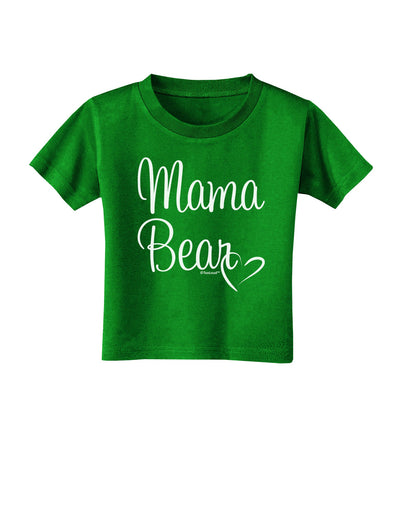 Mama Bear with Heart - Mom Design Toddler T-Shirt Dark by TooLoud-Toddler T-Shirt-TooLoud-Clover-Green-2T-Davson Sales