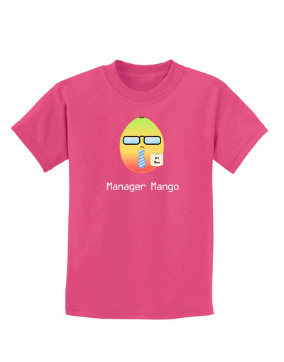 Manager Mango Text Childrens Dark T-Shirt-Childrens T-Shirt-TooLoud-Sangria-X-Small-Davson Sales