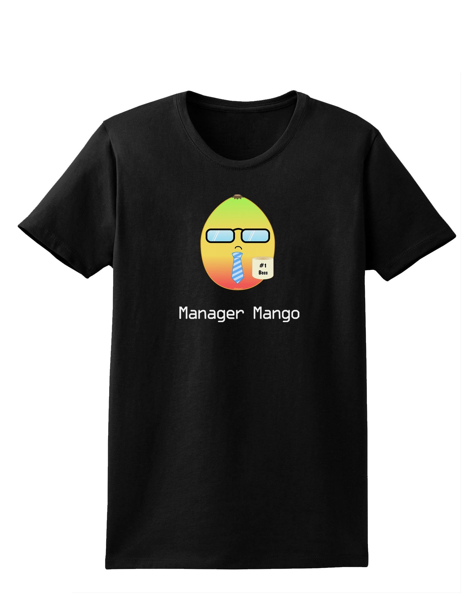 Manager Mango Text Womens Dark T-Shirt-TooLoud-Black-X-Small-Davson Sales