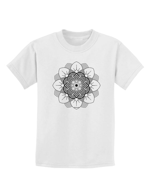Mandala Coloring Book Style Childrens T-Shirt-Childrens T-Shirt-TooLoud-White-X-Small-Davson Sales
