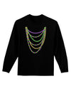 Mardi Gras Beads Necklaces Adult Long Sleeve Dark T-Shirt-TooLoud-Black-Small-Davson Sales