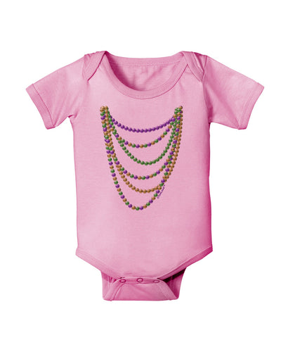 Mardi Gras Beads Necklaces Baby Romper Bodysuit-Baby Romper-TooLoud-Light-Pink-06-Months-Davson Sales