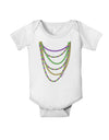 Mardi Gras Beads Necklaces Baby Romper Bodysuit-Baby Romper-TooLoud-White-06-Months-Davson Sales