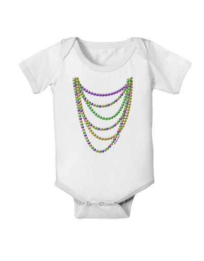 Mardi Gras Beads Necklaces Baby Romper Bodysuit-Baby Romper-TooLoud-White-06-Months-Davson Sales