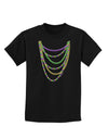 Mardi Gras Beads Necklaces Childrens Dark T-Shirt-Childrens T-Shirt-TooLoud-Black-X-Small-Davson Sales