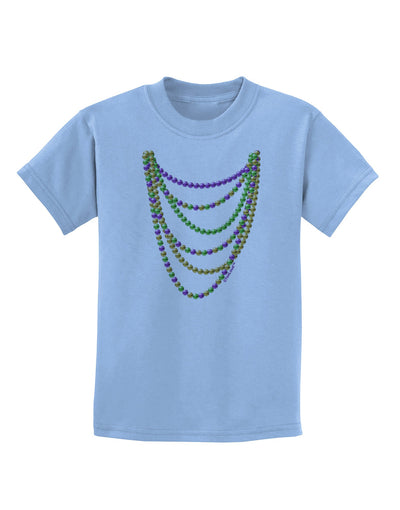 Mardi Gras Beads Necklaces Childrens T-Shirt-Childrens T-Shirt-TooLoud-Light-Blue-X-Small-Davson Sales