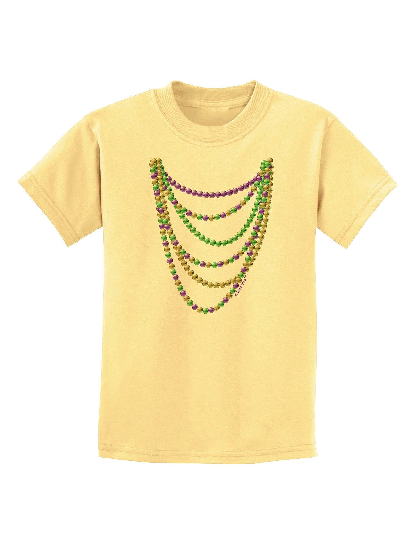 Mardi Gras Beads Necklaces Childrens T-Shirt-Childrens T-Shirt-TooLoud-Daffodil-Yellow-X-Small-Davson Sales